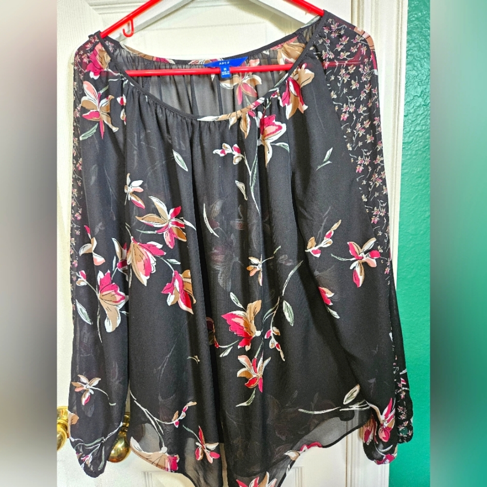 Apt 9 Layered Sheer & Tank Blouse